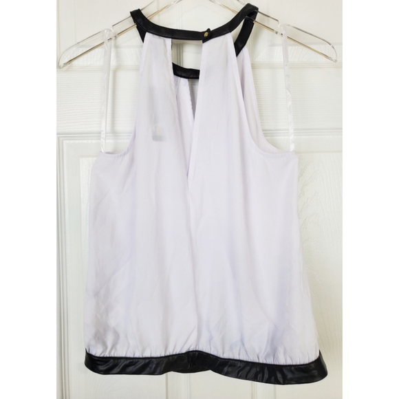 💗NWT bebe circle neck wrap top white black - Picture 3 of 8